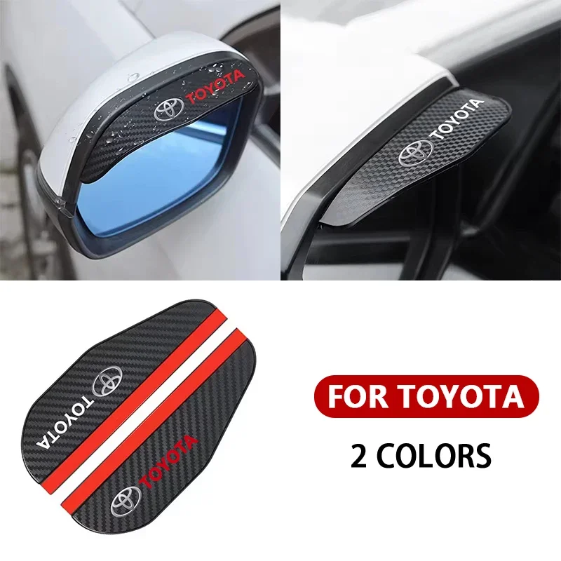 2 قطعة سيارة ألياف الكربون المطر الحاجب مرآة الرؤية الخلفية قناع الظل لتويوتا Rav4 CHR يارس بريوس أفينسيس كورولا كامري هايلاندر