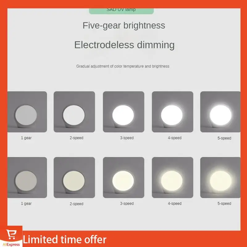 Fresh LED SAD Touch Timing Stepless Dimming Affective Disorder Therapy Lamp Simulate Natural Light