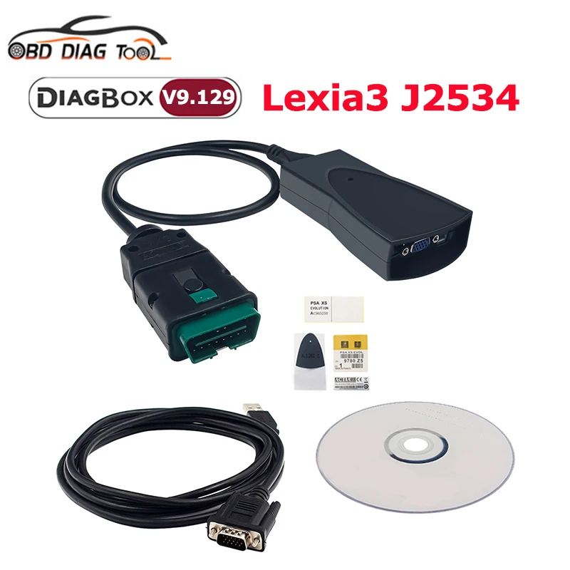 Golden Lexia 3 j2534 PP2000 Diagbox V9.129/9.96 OBD2 Scanner Lexia3 For Citroen/Peugeot Replace Full Chip Lexia Diagnostic Cable