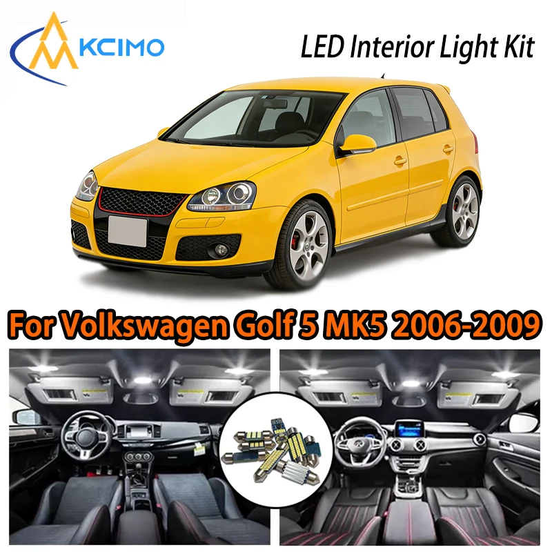 

Long Life LED Interior Lights For Volkswagen Golf 5 MK5 2006-2009, Two Colors Choice Super Bright Easy Install