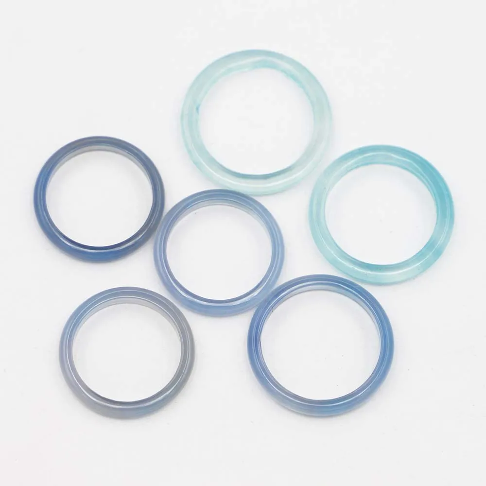 Free Shipping 3MM High-quality Colorful Agate Ring Fashion Narrow Strip Circle Simple Charm Finger Ornament Accessories 24Pc/Lot