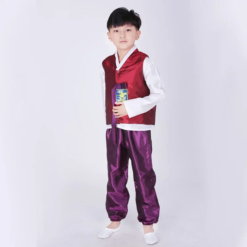 Costume Hanbok traditionnel coréen pour enfants, vêtements asiatiques pour bébé garçon, tenue de danse rétro pour enfants, performance de style ethnique, fête cosplay