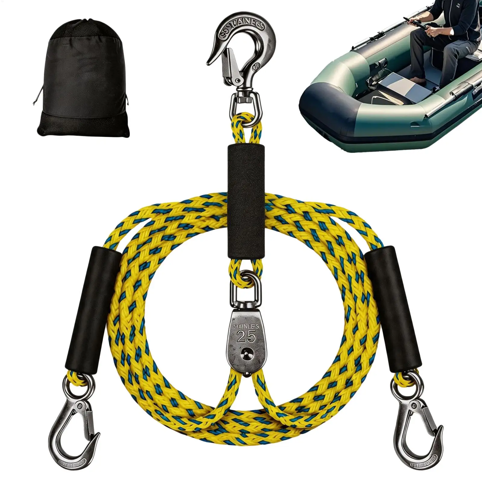 

Tow Rope For Tubing Floating Pulling Strap For Watersports Wakeboard Tow Rope For Marine Skiing Lake Pool Camping Canoe Pontoon