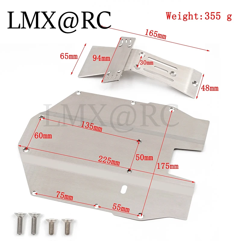 Osłona pancerna podwozia płyta podwozia zdalnie sterowane ulepszenia samochodów części ze stali nierdzewnej dla Yikong DF7 1/7 ciężarówka na krótki kurs