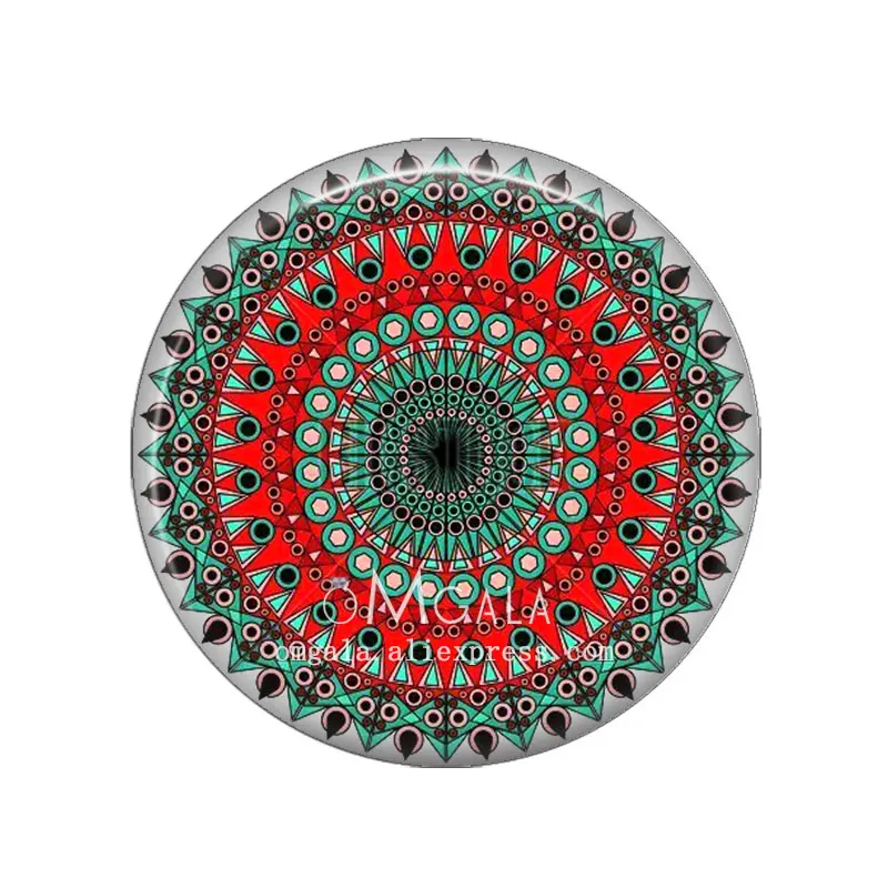 Vintage Colorful Mandala Art Patterns 12mm/14mm/18mm/20mm/25mm Round photo glass cabochon demo flat back Making findings