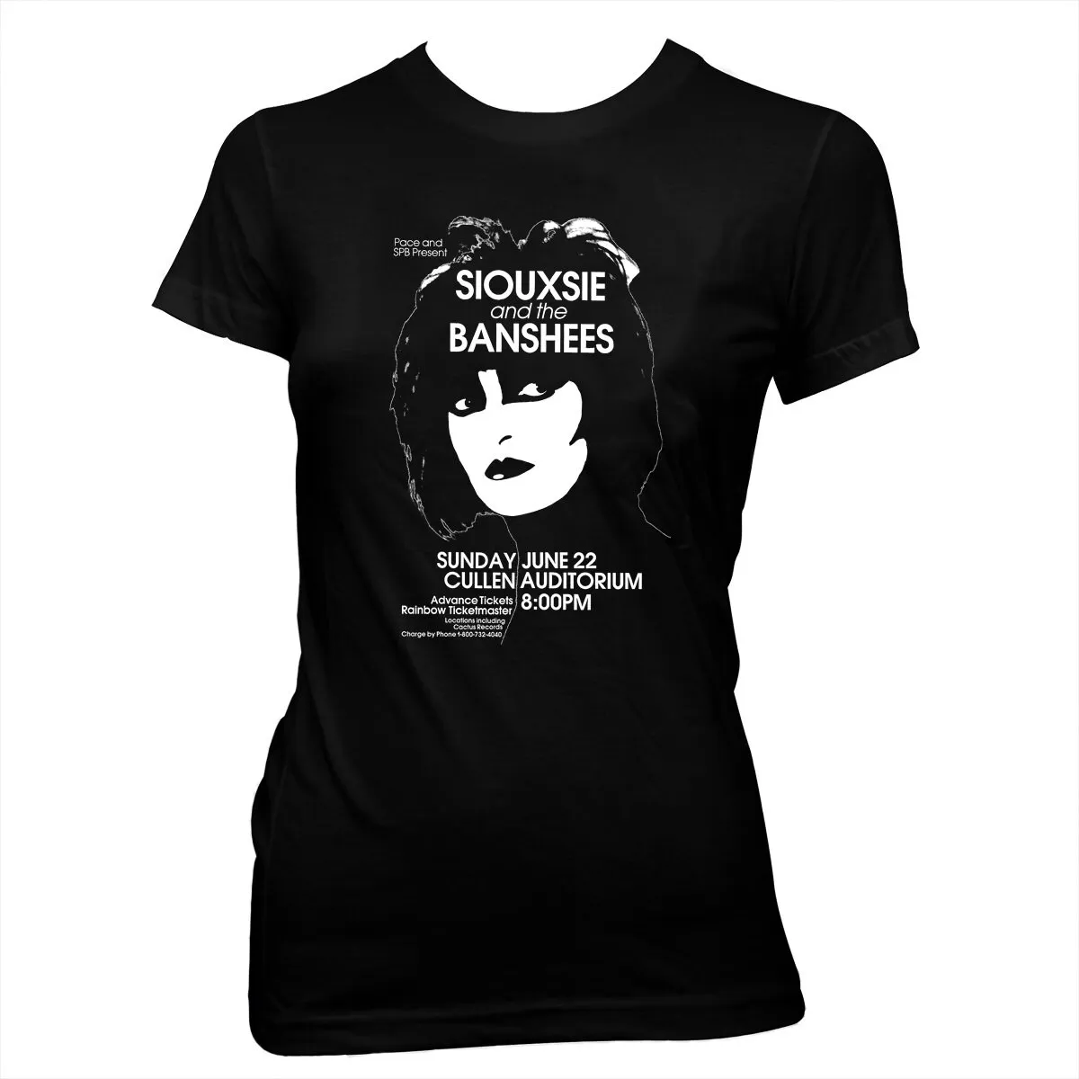 Siouxsie and the Banshees punk flyer Women's Hand Screened Pre shrunk 100 cotton soft t shirt