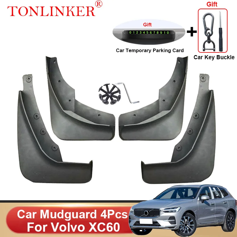 TONLINKER Car Mudguard For Volvo XC60 2022 2023- Present Suv Mudguards Splash Guards Front Rear Fender Mudflaps Accessories