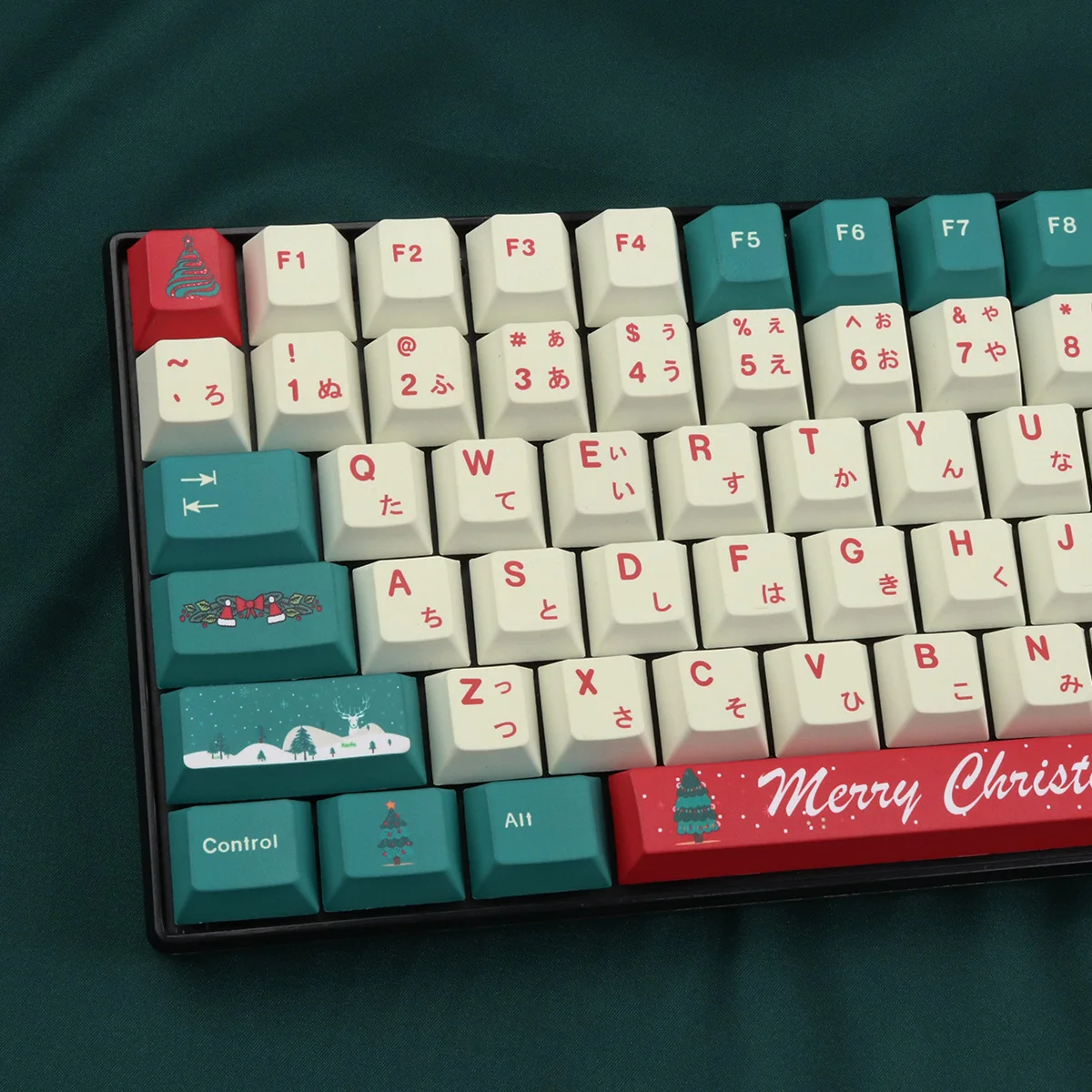 Christmas themed complete set PBT Dye sublimation cherry profile mechanical keyboard keycaps 64/87/98/104