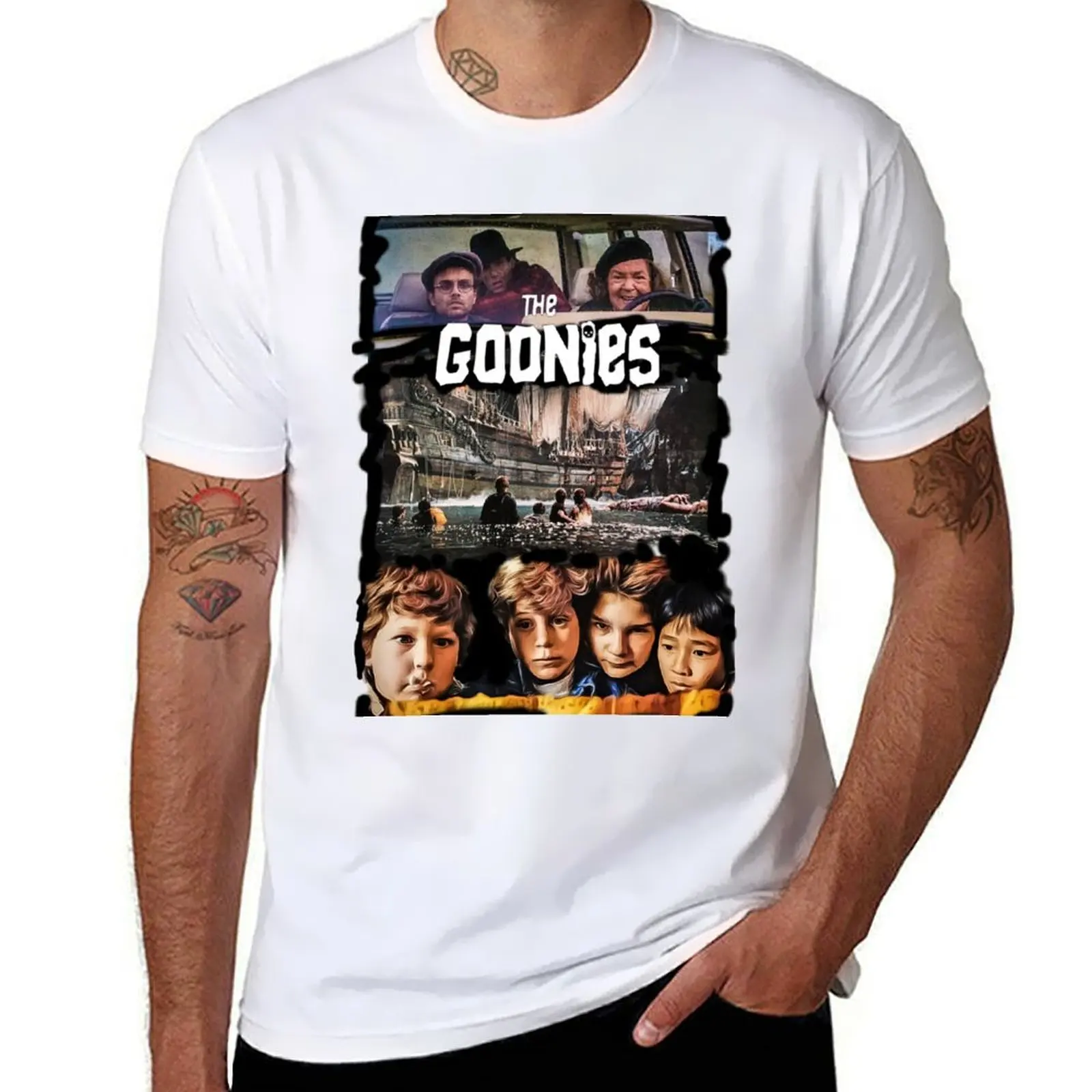 the goonies print art T-Shirt Basic Plain Tee for Spring and Summer