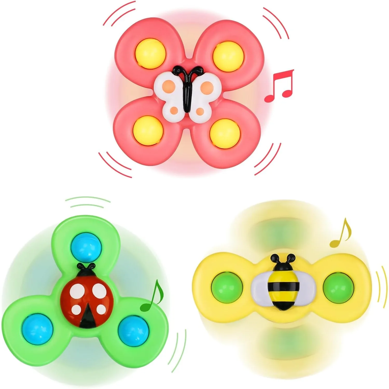 3/6/9 szt. Zabawki wirujące z przyssawką, odpowiednie zabawki do kąpieli dla niemowląt i małych dzieci, prezenty na pierwsze urodziny dla chłopców i dziewczynek