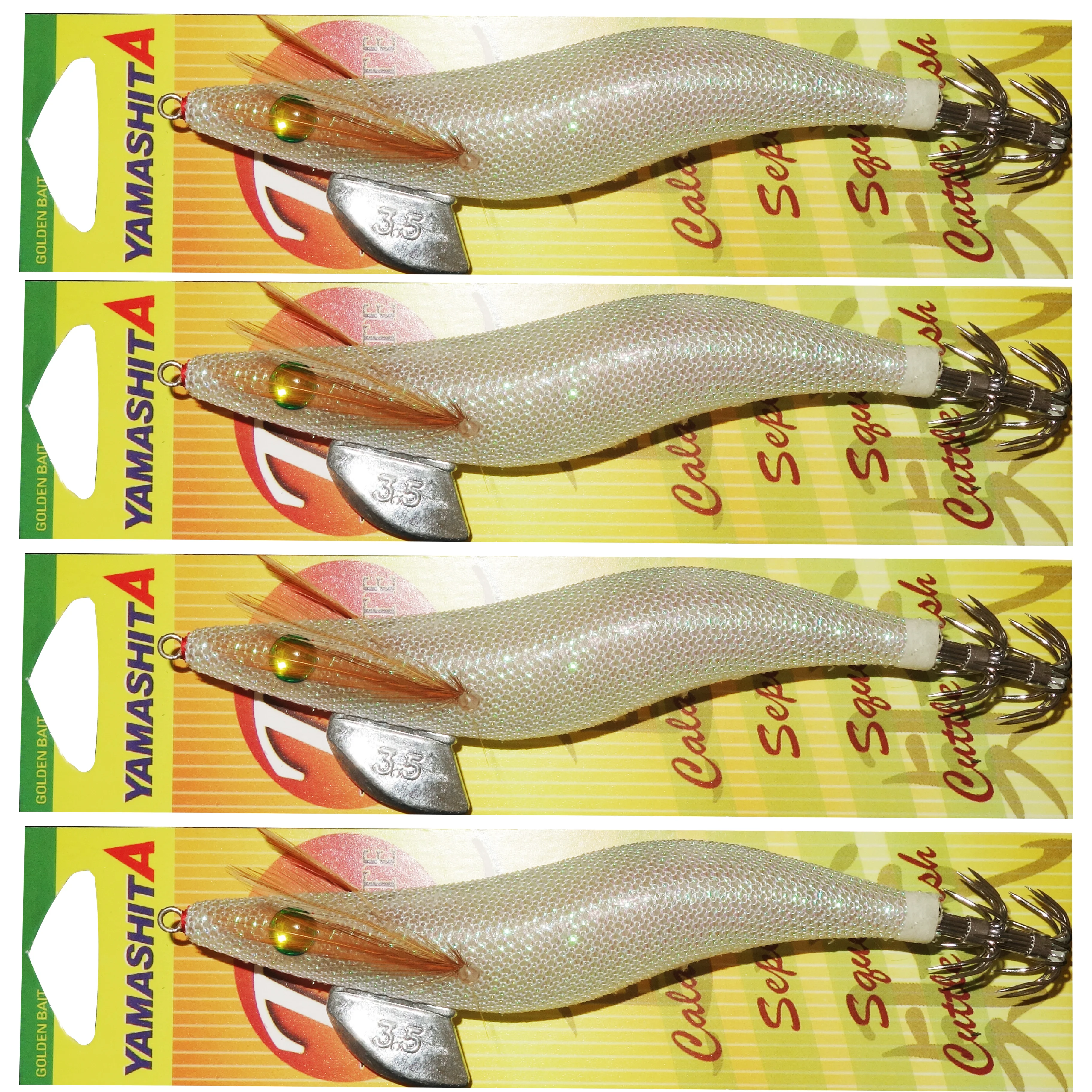 

YAMASHITA-White Glow SQUID Jigs, Squid Egi Shrimp Jig, 4X 3.5