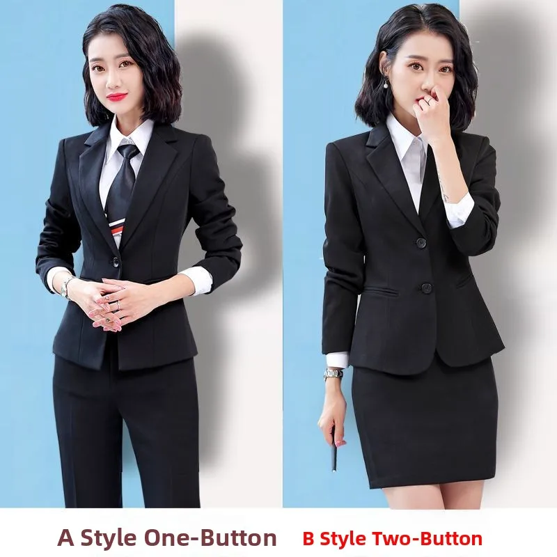 طقم بدلة نسائية من Bla، ملابس عمل رسمية، ملابس مقابلة للخريف والشتاء، بدلة مهنية للسيدات، بدلة مقابلة الطالب