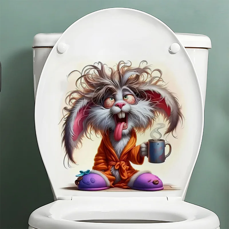 Наклейка на стену Crazy Bunny для украшения гостиной, легко украсить ваш дом, используется для туалета, автомобиля, холодильника, шкафа