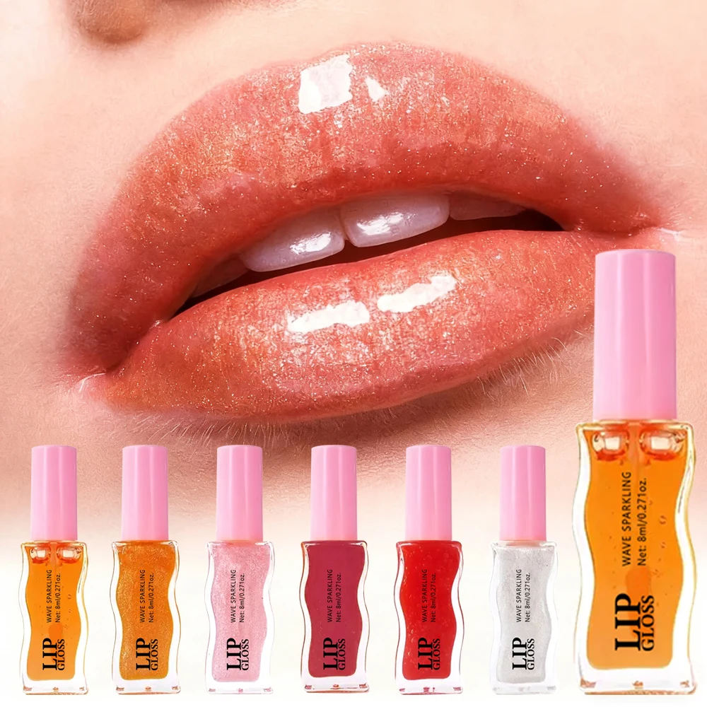 [ตัวเลือกยอดนิยม] ลิปออยล์กลิตเตอร์ 6 สี - ลิปกลอสเนื้อฉ่ำ ติดทนนาน ไม่เลอะ สีเบอร์รี่และสีนู้ด ช่วยบำรุงริมฝีปากให้ชุ่มชื้น