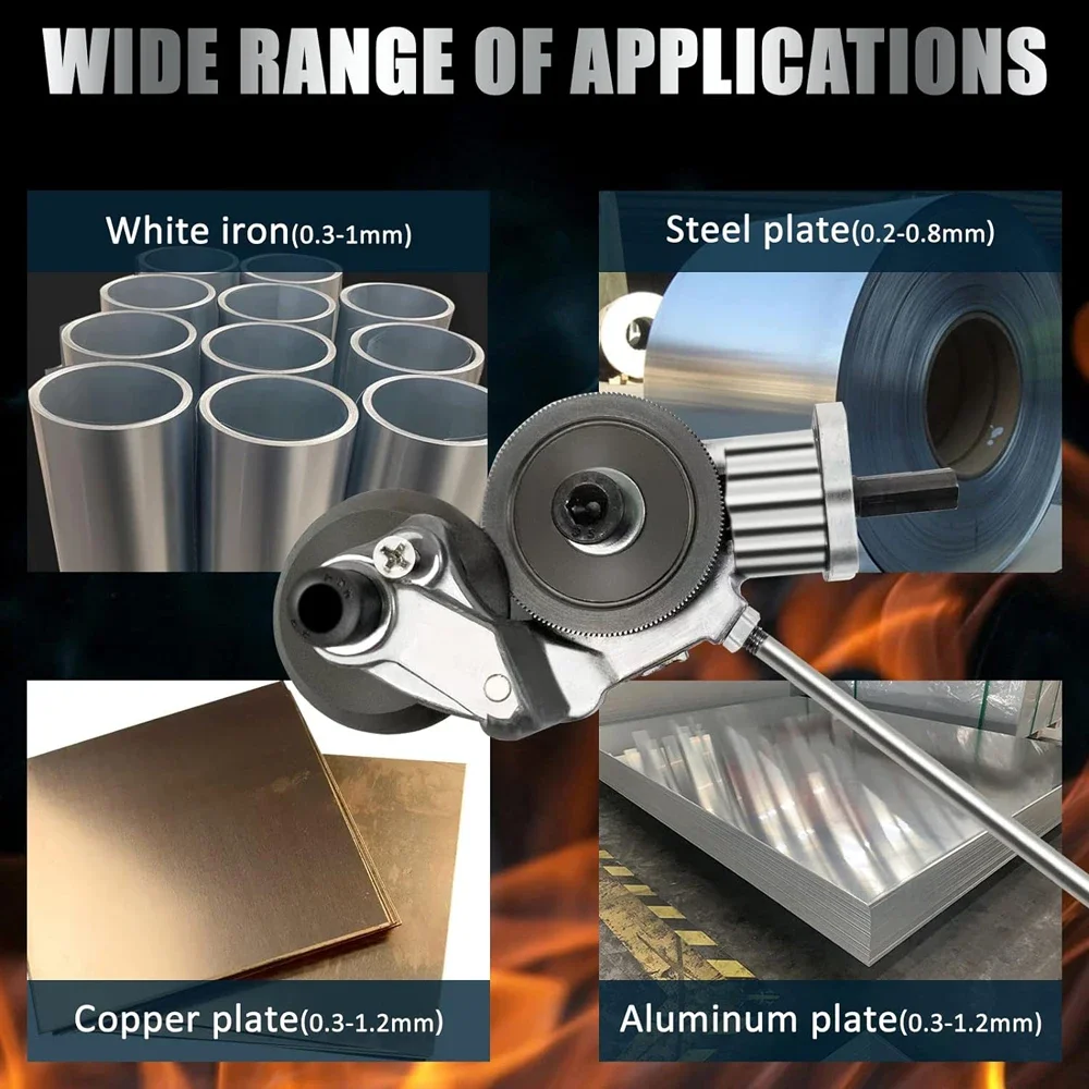 Attacco per taglierina per piastra per trapano elettrico Utensile da taglio per lamiera a doppia testa in metallo Cesoie per punzonatrice per piastra da taglio Trapano per taglierina in rame