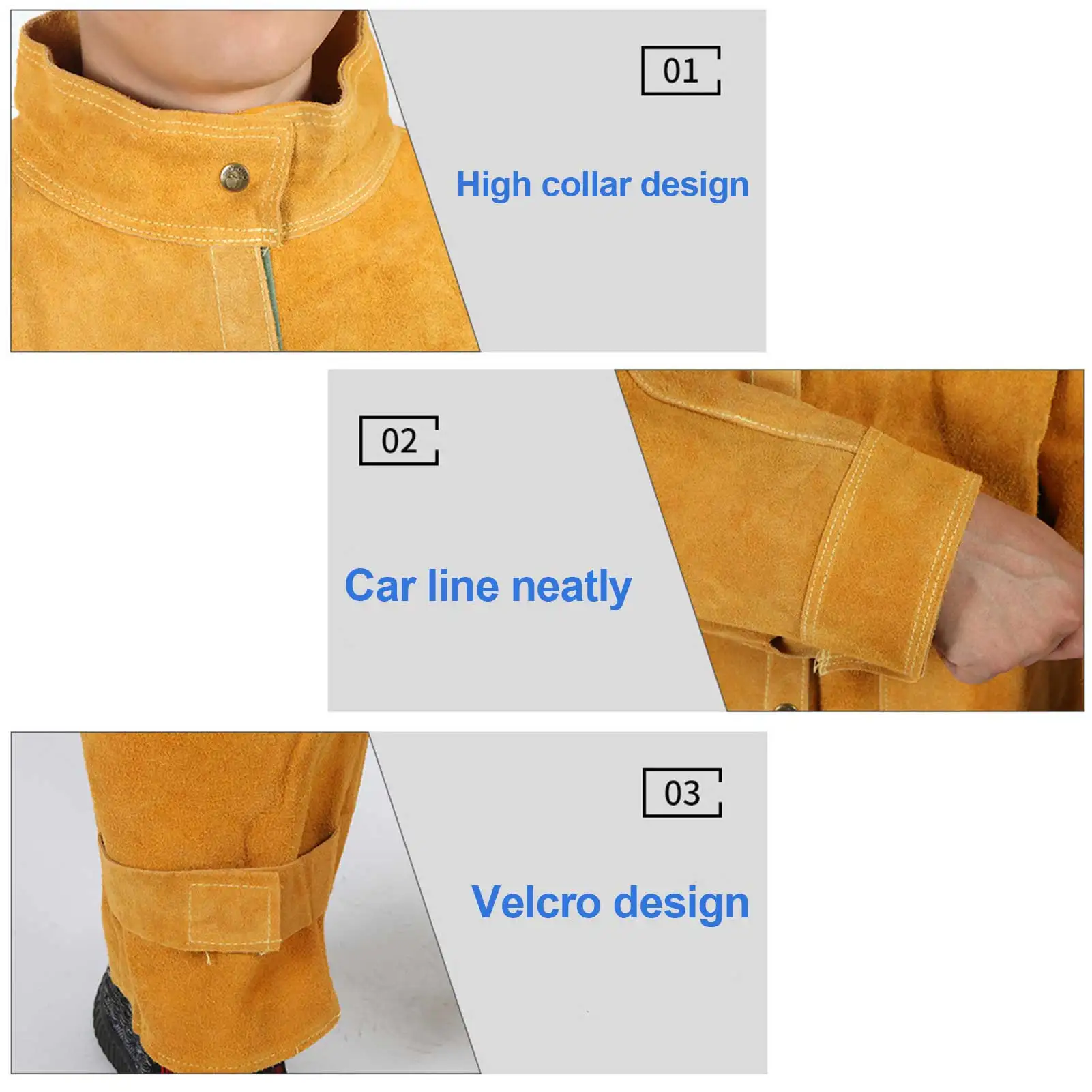 Artificial Leather Welder Blacksmith Apron Heavy Duty Flame Retardant High Temperature Resistant Welding Work Clothing Tools