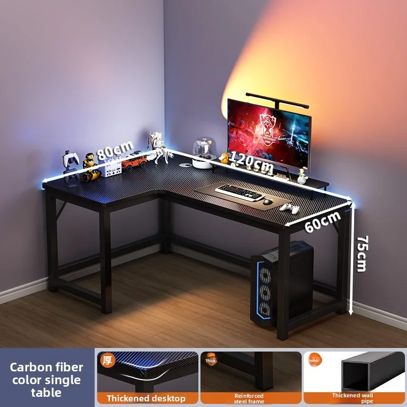 Bookshelf for Bedroom Home Office Computer Furniture Computer Desk Minimalist L Shaped Corner Gaming Desk with Dual Desk