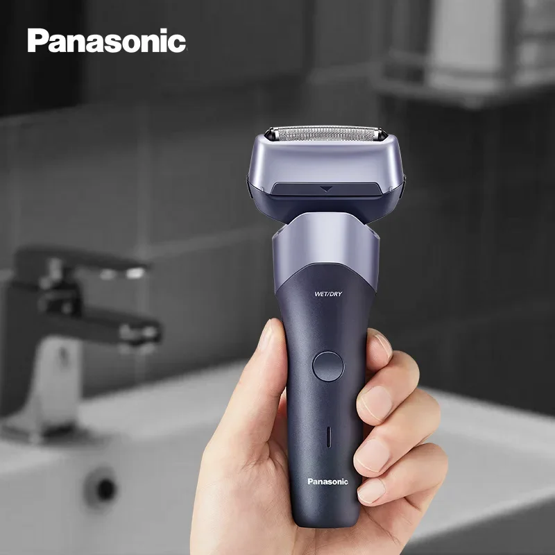 Maquinilla de afeitar eléctrica Panasonic para hombres, Afeitadora eléctrica húmeda/seca con sistema de corte de 3 hojas, mango ergonómico y carga USB-C
