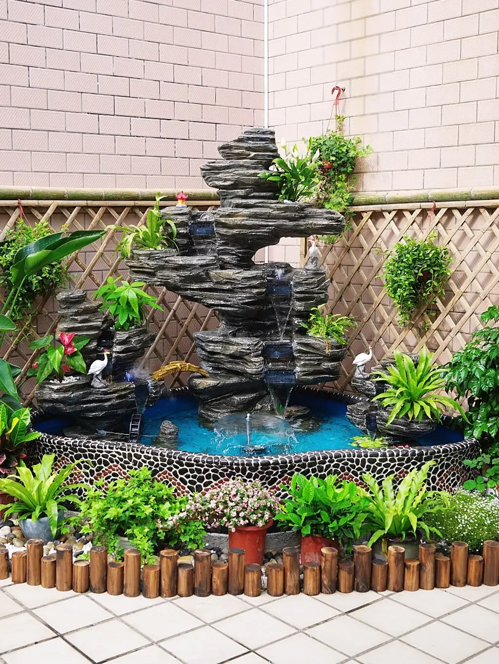 

Garden fish pond rockery flowing water fountain landscape terrace water decoration ornament