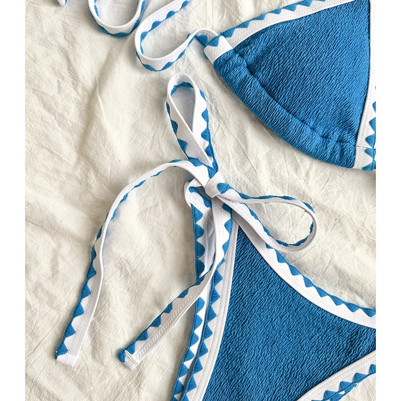 新しいビキニツーピースセット、レースアップファッション、セクシーな女性用水着、輸出用