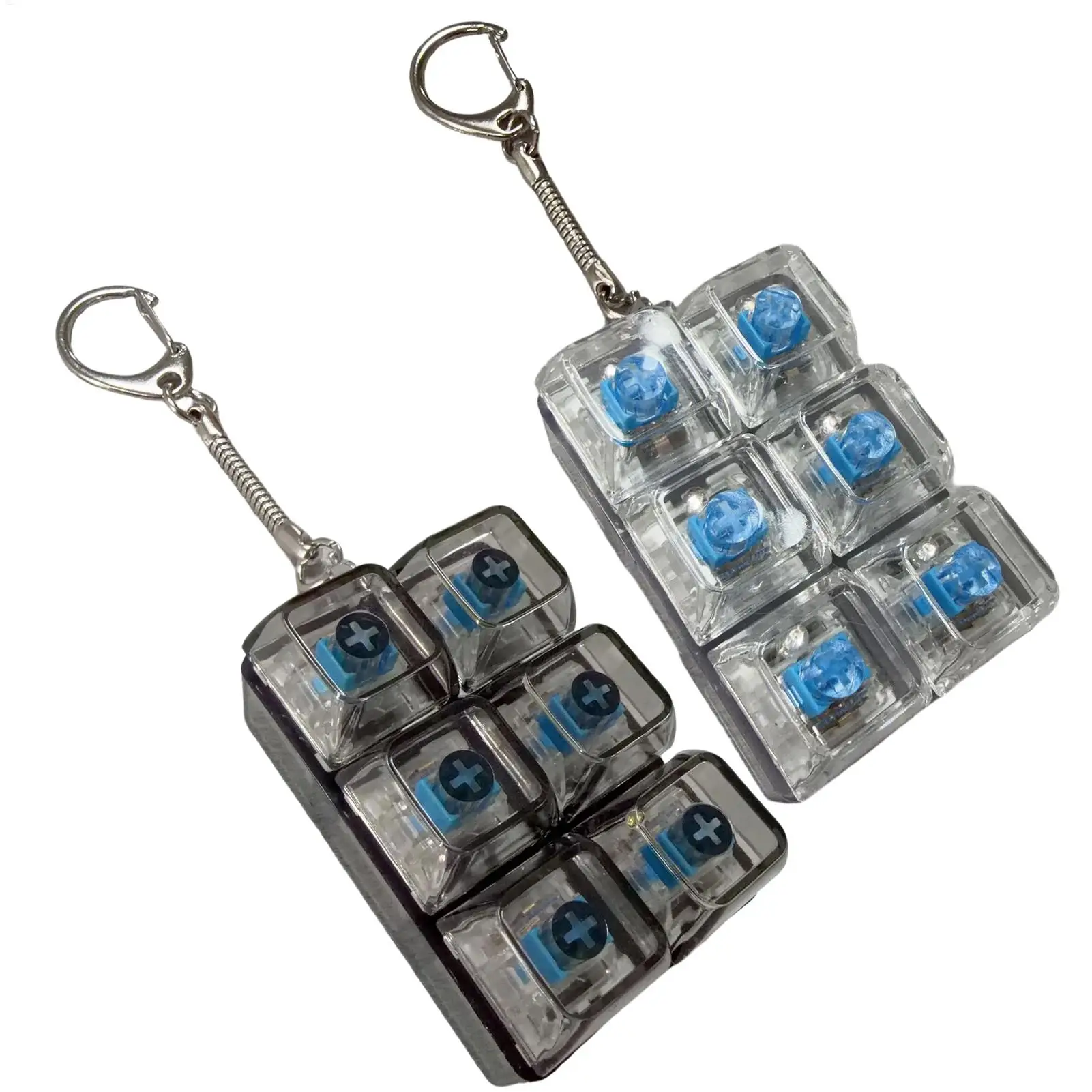 Keyboard Fidget Clicker 6 Button Sensory Light up Fidget Toy Keychains Key Clicker for Kids Teens Adults Stress Relief Gifts