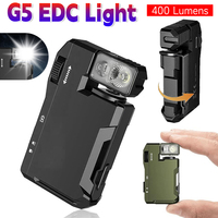 400Lumens EDC Flashlight Powerful Rechargeable Powerful ECL Keychain Flashlight Dual Light Sources & 180° Adjustable Head