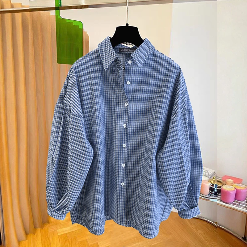 เสื้อเชิ้ตลายสก็อตผู้หญิง ZANZEA รุ่นปี 2025 เสื้อแขนยาวแฟชั่นลำลองทรงหลวมติดกระดุม สไตล์หรูหราสำหรับสุภาพสตรีทำงาน