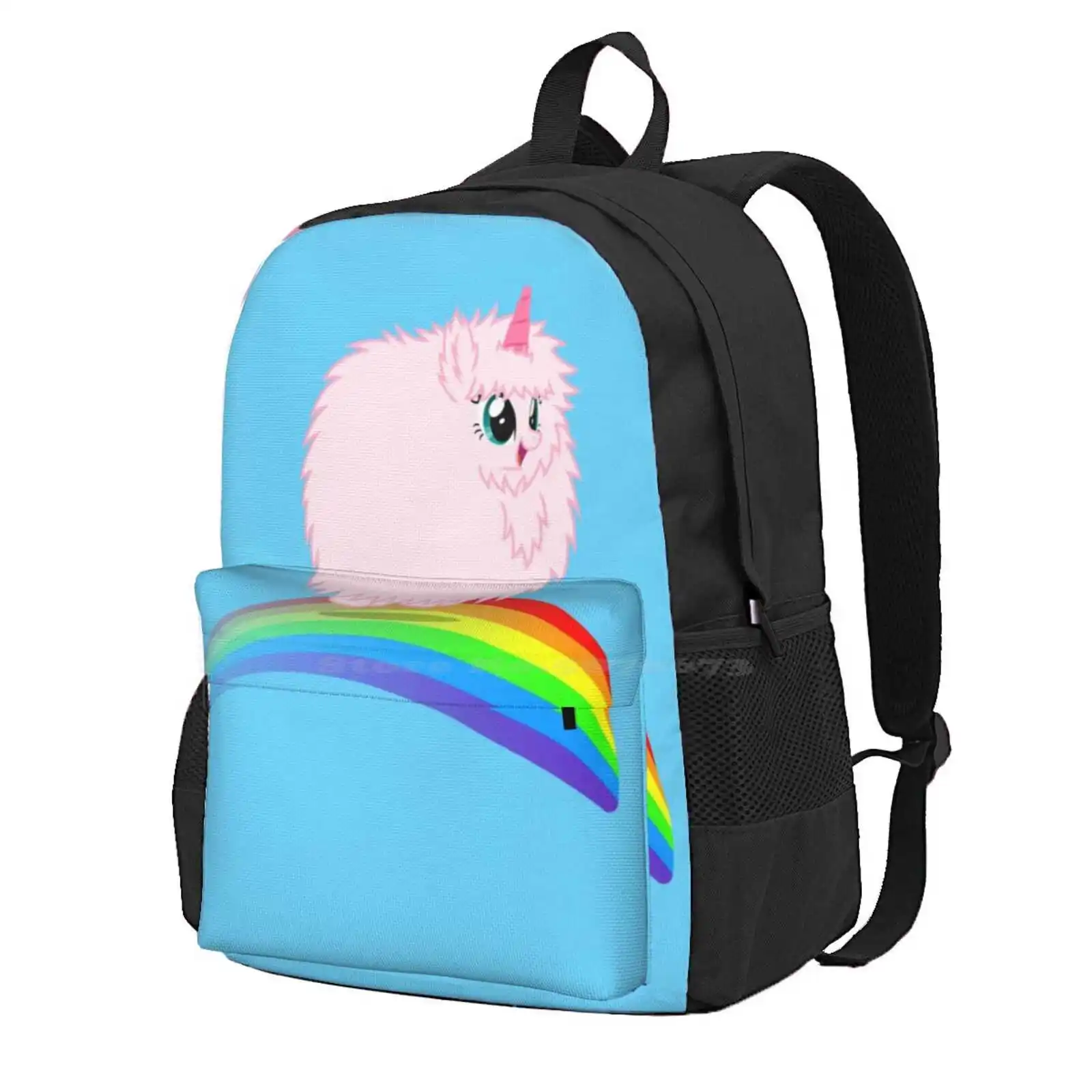 Pfudor Hot Sale Schoolbag Backpack Fashion Bags Fluffle Puff Mlp Fim Pink Fluffy Unicorn Dancing On Rainbow