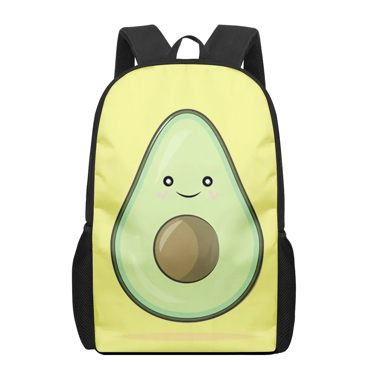 Cute Cartoon Avocado Print School Bags para meninos e meninas, Primary Students Mochilas, Kids Book Bag, mochila mochila