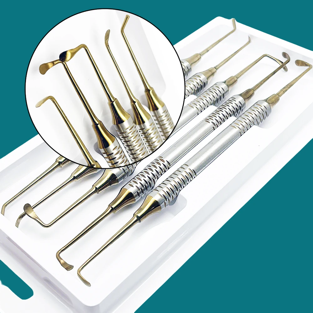 

5 Pcs Dental Implant Sinus Lift Elevator Double Ended Stainless Steel Tool for Bone Grafting Oral and Periodontal Surgery