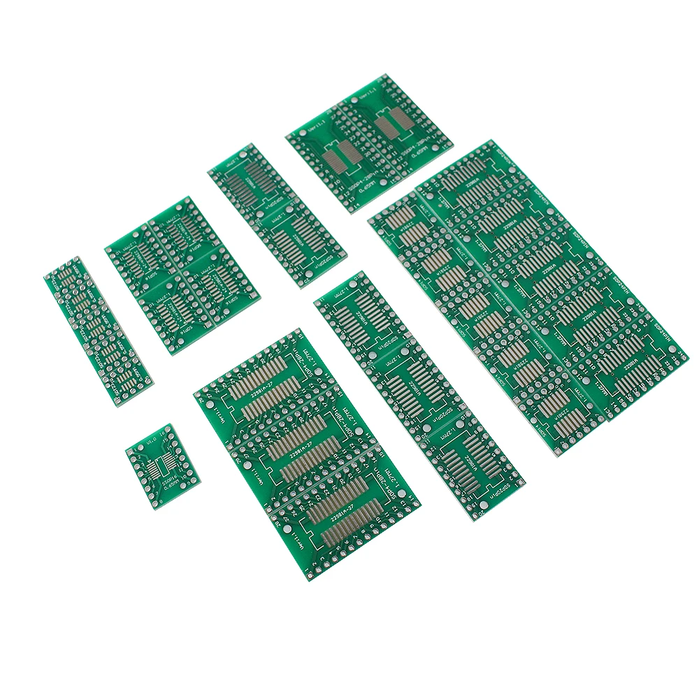 35PCS Double-Sided PCB Kit SMD Turn To DIP Adapter Converter Board SOP8 MSOP10 SOP14 SOP16 SOP20 SOP24  Electronic Components