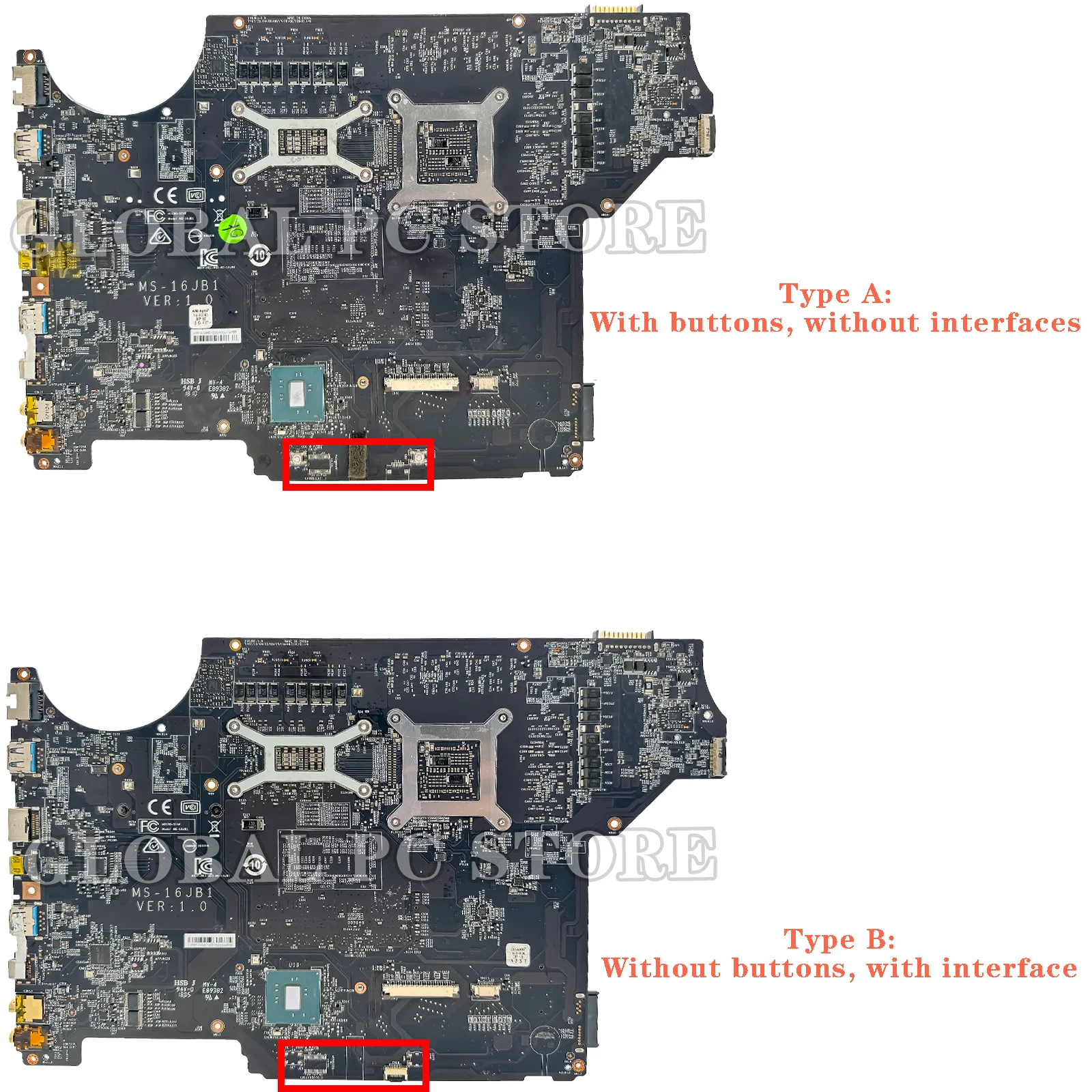 Imagem -02 - Kefu-placa-mãe do Portátil para Msi Ms16jb1 Ms-16jb Gv62vr Ge62 Gp62m i5 i7 6th 7th Gen Gtx1060-v3g V6g