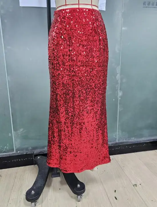 

2025 New Fashionable Elegant Sexy Casual Bottom Half Skirt Sexy Nightclub Slit One-Step Skirt for Women Female Clothing