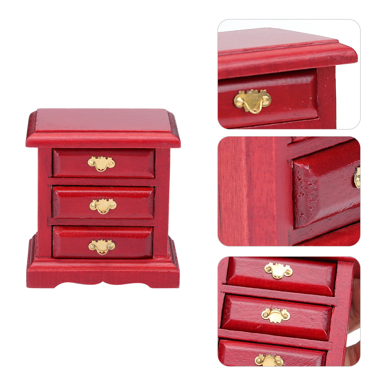 

Миниатюрный белый деревянный шкафчик-органайзер для кукольного домика, декоративное украшение, тонкая работа, реалистичный миниатюрный шкафчик для дома, компактное украшение