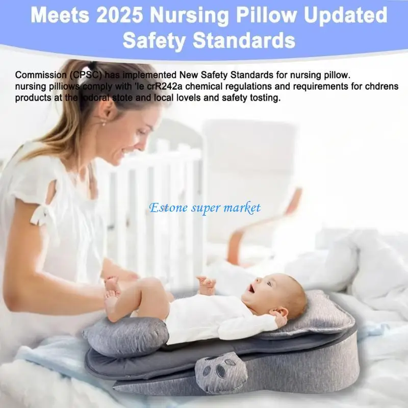 090B وسادة استلقاء للرضع متعددة الوظائف لتوفير الراحة لتغذية الحليب وقابلة للغسل #3