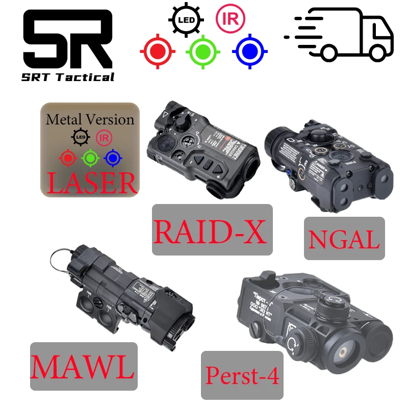 

WADSN NGAL Perst-4 MAWL RAID-X Metal Version IR Aiming Red Dot Green Blue Indicator Airsoft M300 M600 Flashlight