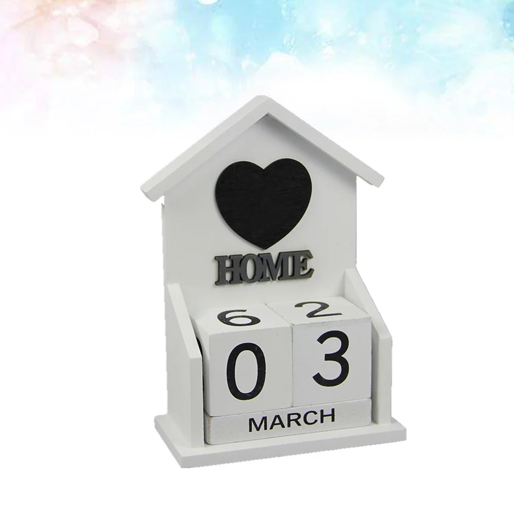 

Creative Wooden Block Calendar Shape Manual Perpetual Desktop Calendar Stylish Design Art Crafts Desk Decoration