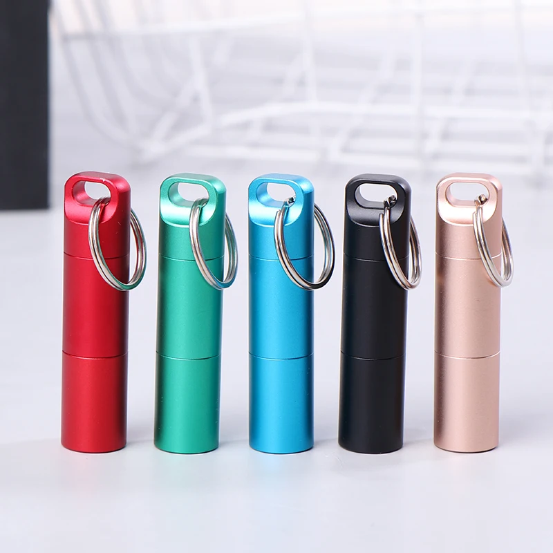 Aluminum Alloy Detachable Two-Layer Medicine Box Portable Sealed Waterproof Jar Travel Container For Outdoor Camping Trip image 2
