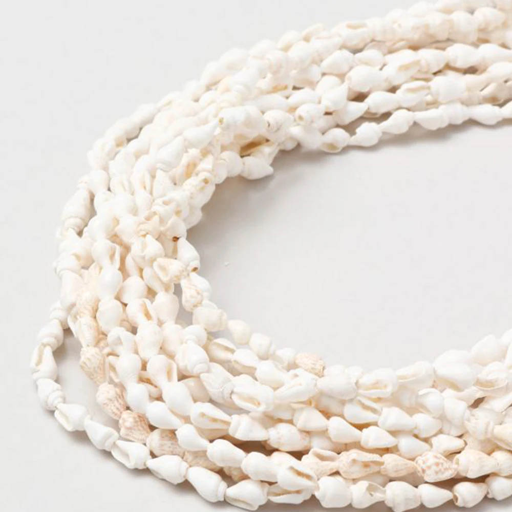 White Color Nasa Shell Long Lei Necklace 12-Strands of 60\