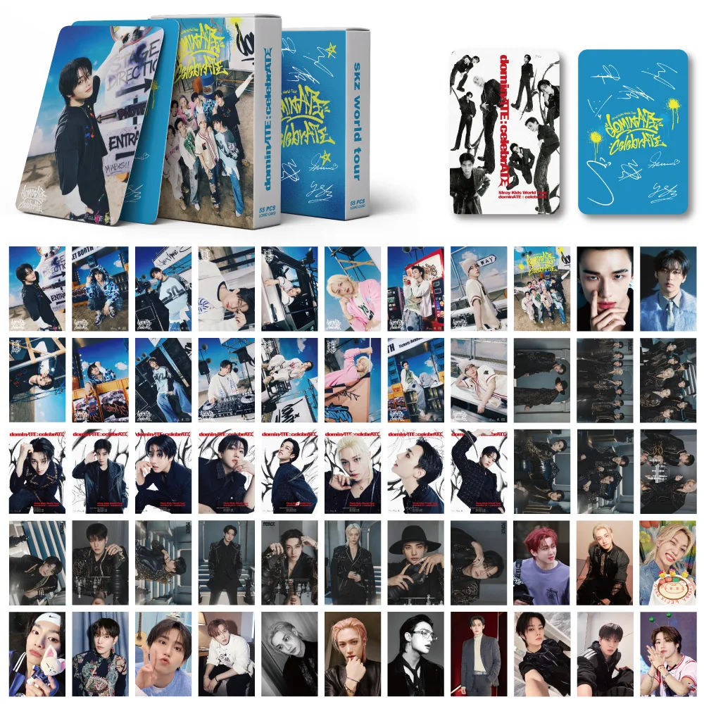 

55 шт. фотокарточек Stray Kids 《dominATE celebrATE》 Lomo card SKZOO SKZOO Felix, коллекционные карточки для фанатов, подарок