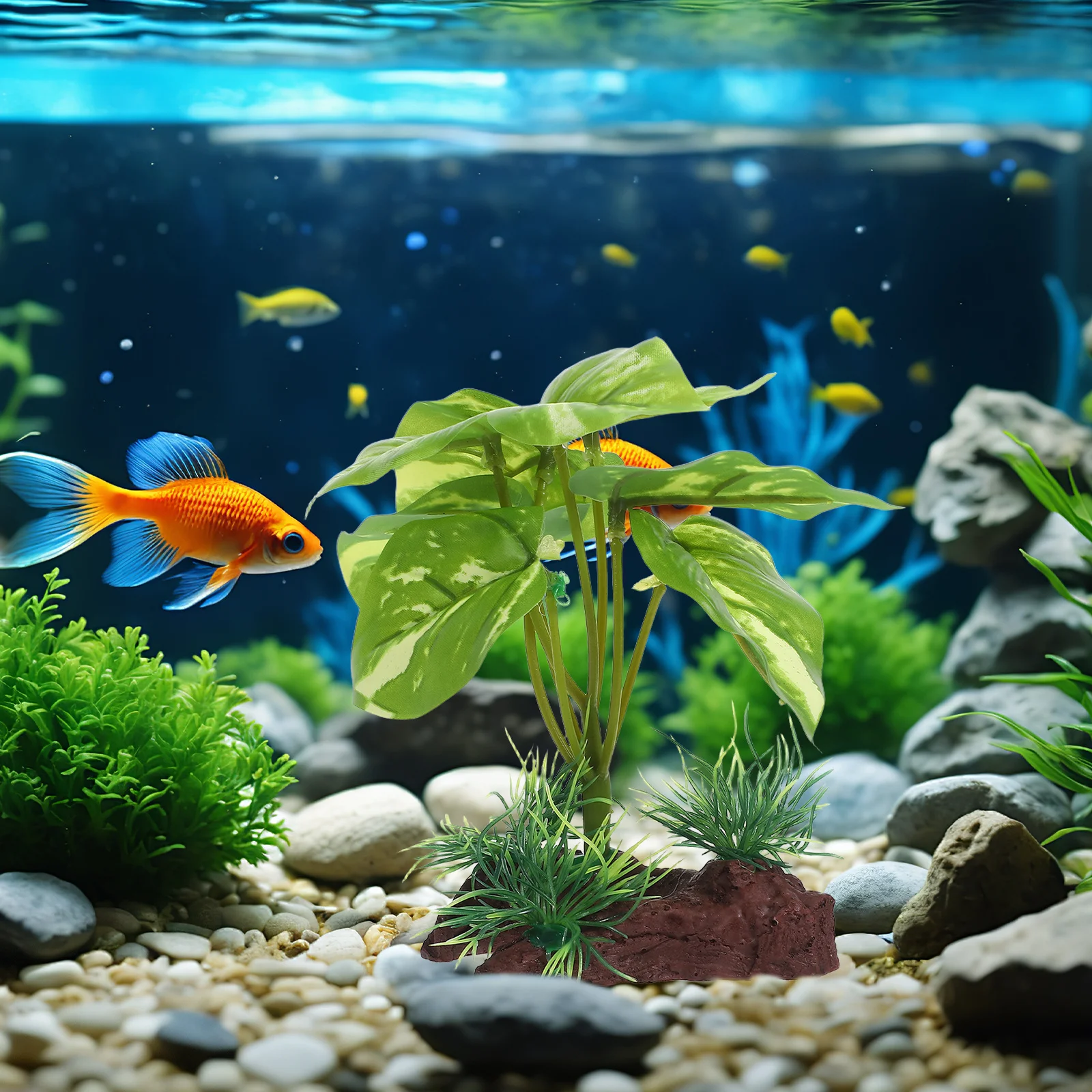 

Realistic Artificial Aquarium Plants Plastic Aquatic Grass Decor for Fish Tank Small Bowl Landscape Enhancing Underwater