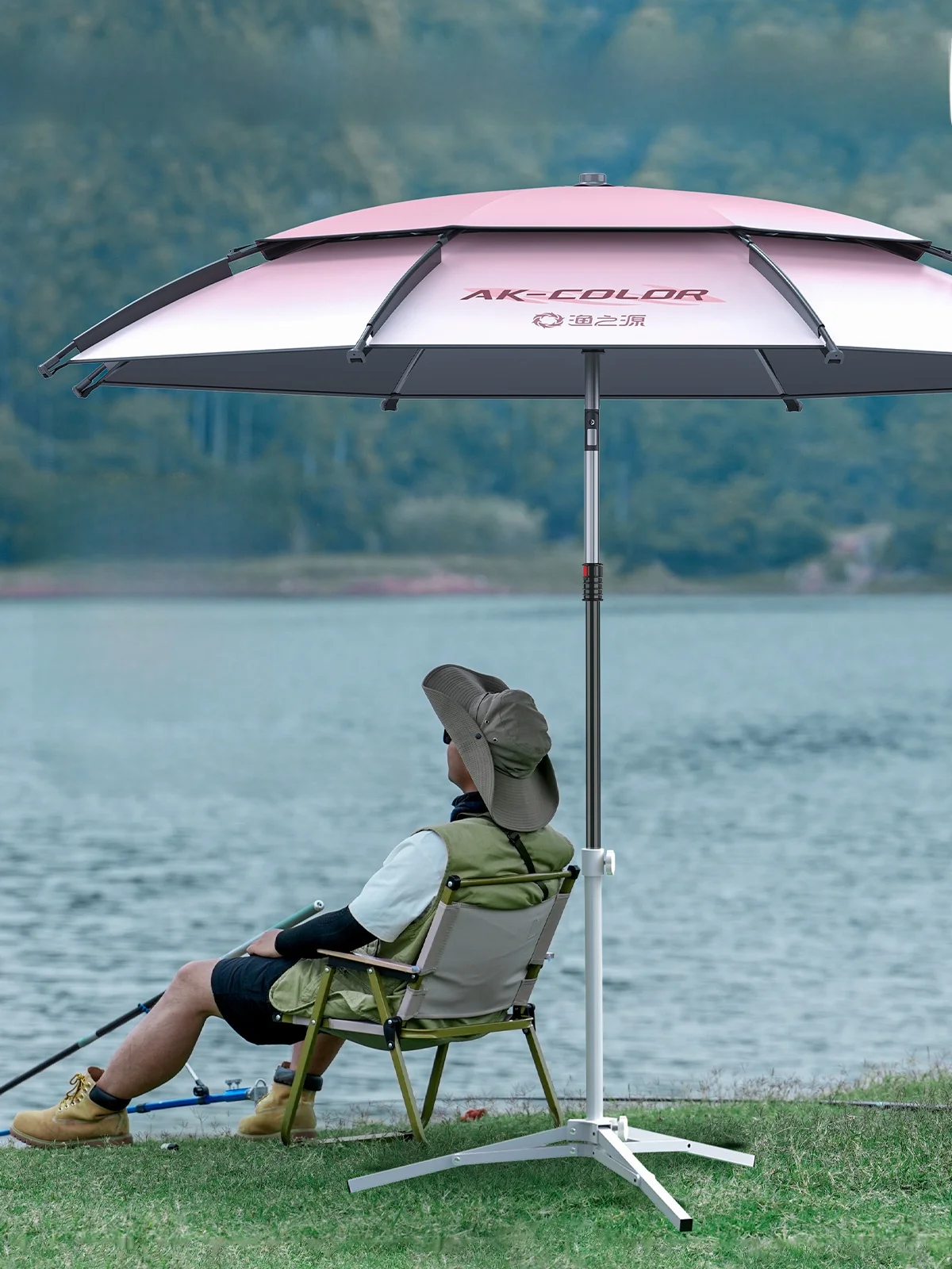 

Portable Folding Fishing Umbrella Stand Beach Tent Anchor Fixed Base Outdoor Camping Travel Gear Windproof Metal Pole