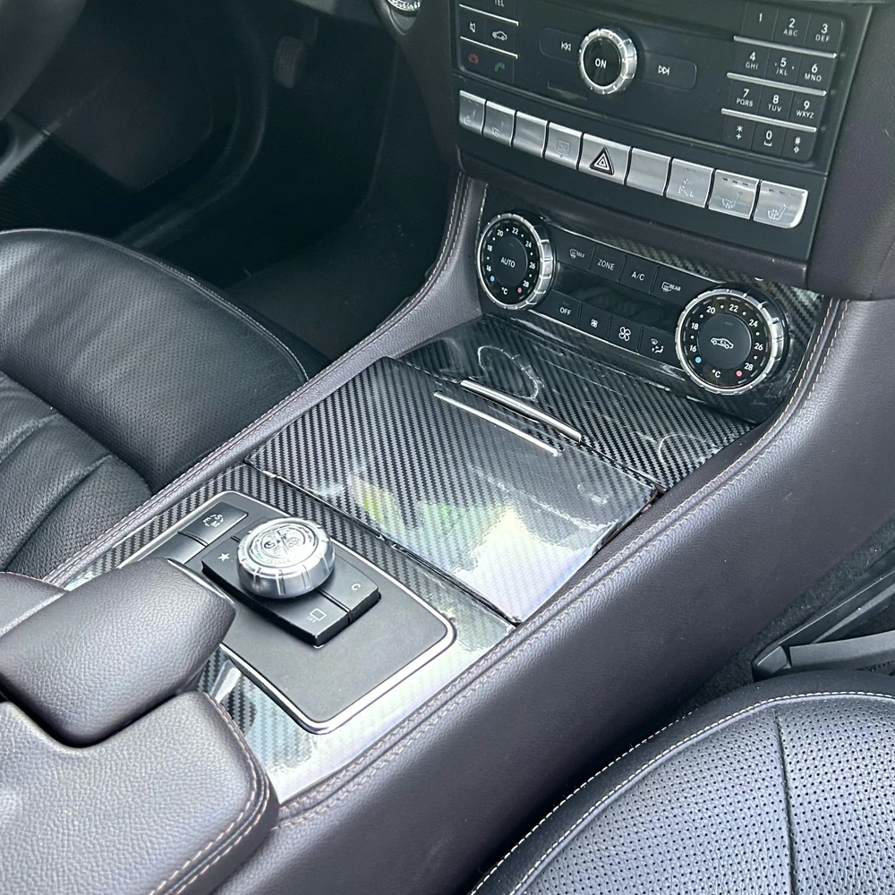 Carbon Fiber Interior Trim Sticker For Mercedes Benz CLS W218 C219 12-17 Central Console Gear Shift Panel Door Handle Cover Trim
