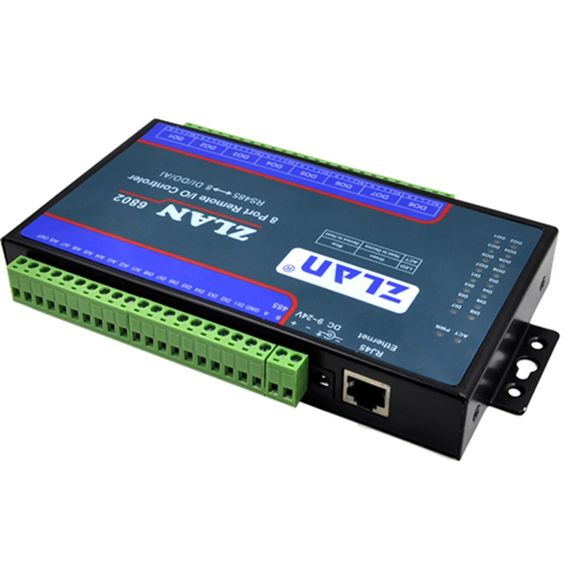 

ZLAN6802 8 Channel Port Remote I/O Controller DI AI DO RS485 Ethernet Modbus I/O Module RTU Data Collector