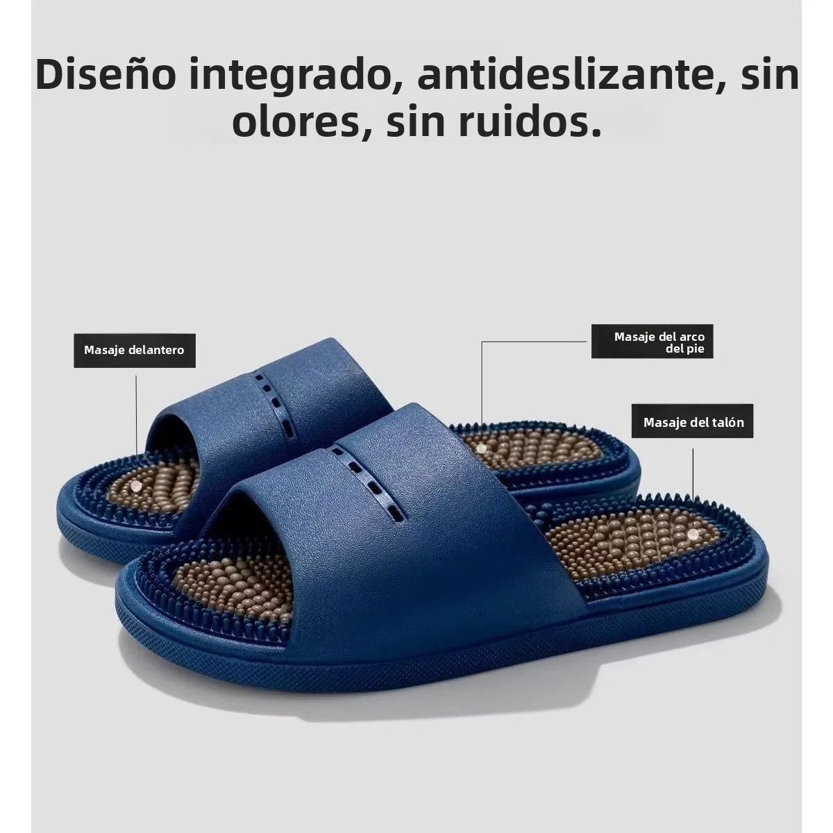 Pantuflas de Masaje para Hombre, Antideslizantes, para Interiores, Baño, Estilo Simple, Material de PVC, Cómodas, para Verano
