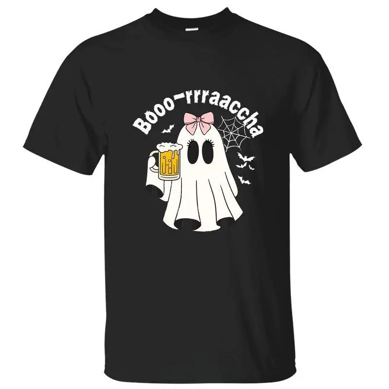 

"Cute Ghost T-Shirt for Women | Funny Booo-rrraaccha Graphic Tee | Halloween Party Drinking Gift"