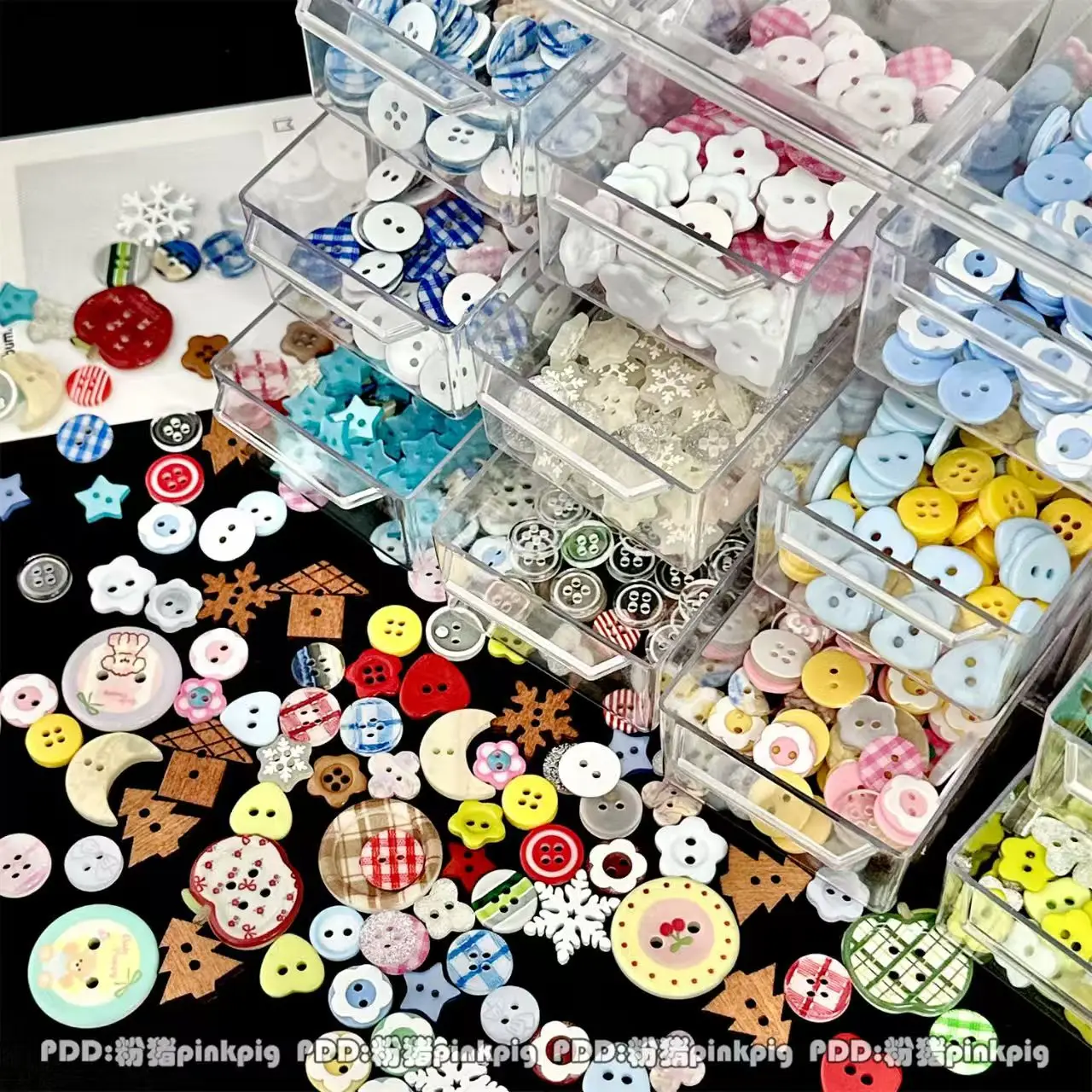 

20PCS Summer Dopamine Perforated Button Decoration Accessories, Hand Account Baby Clothing Accessories, DIY Cute Accessories