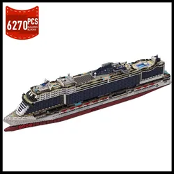 MOC Seashore Cruise Ships Building Blocks Set Large Ship MOC-116714 Model Idea Sets Assembled Constructor Bricks Toys Gifts