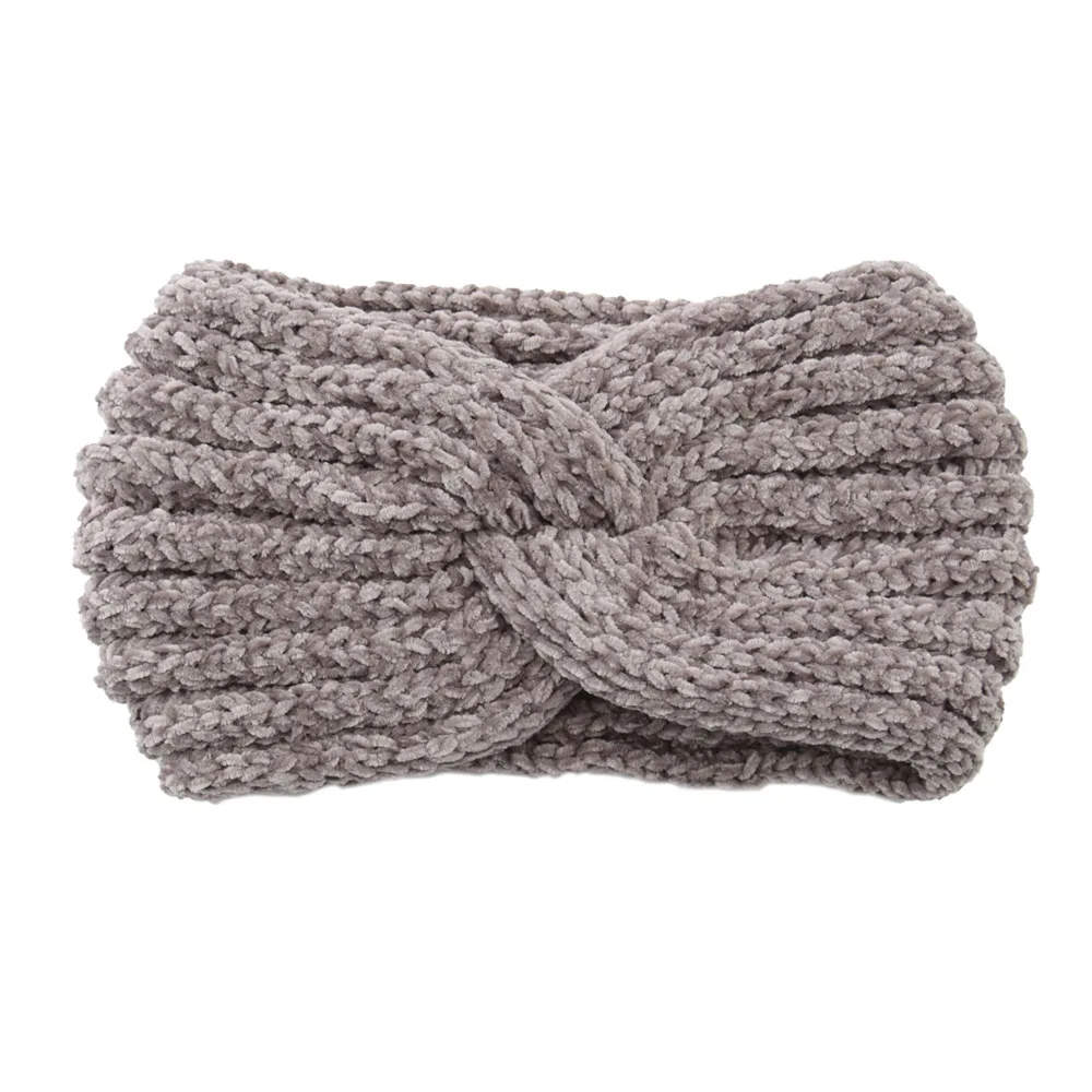 Winter Wool Knitted Headband for Women, Ear Warmer