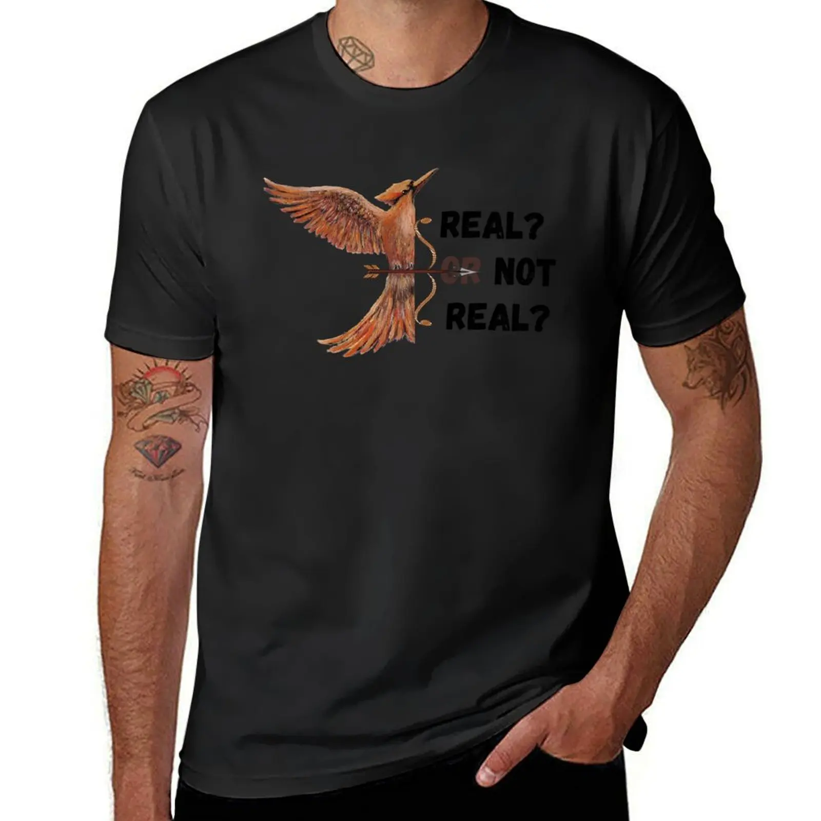 Mockingjay, Real Or Not Real? T-Shirt heavyweights anime clothes boys animal print mens vintage t shirts